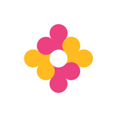 Love heart flower logo template