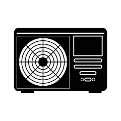 Ac air conditioner appliances icon | Black Vector illustration |