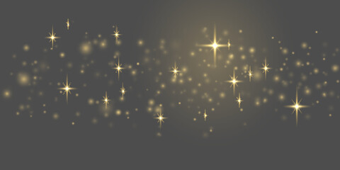 Fototapeta premium Blur sparks stars, gold dust, sparkle lights bokeh