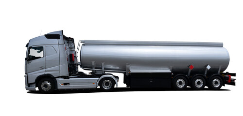 Fuel tanker truck, side view - 524143875