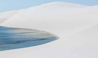 white sand dunes of Lencois Maranhenses with rain water pools