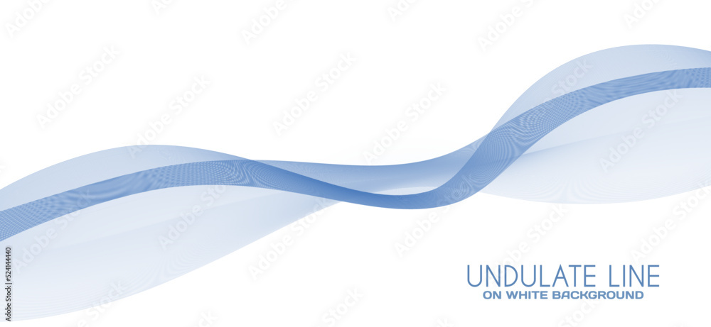 Poster Light blue undulate line. Subtle vector graphics