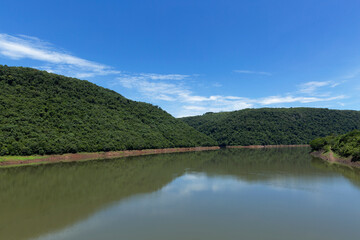 Fototapeta premium Uruguay River, border of the states of Santa Catarina and Rio Grande do Sul in Brazil.