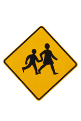 Children road warning sign