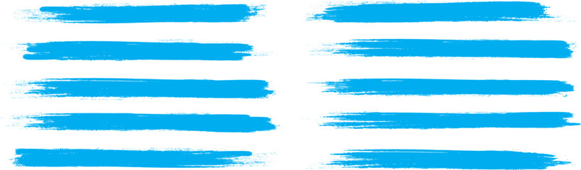 Blue brush stroke set isolated on background. Collection of trendy brush stroke vector for blue ink paint, grunge backdrop, dirt banner, watercolor design and dirty texture. Brush stroke vector