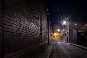 Urban alley at night