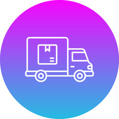 Delivery Truck Gradient Circle Line Inverted Icon