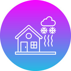 Cold Waves Gradient Circle Line Inverted Icon