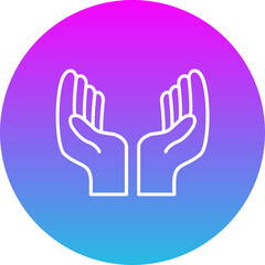 Obraz premium Hands Gradient Circle Line Inverted Icon