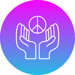Peace Gradient Circle Line Inverted Icon