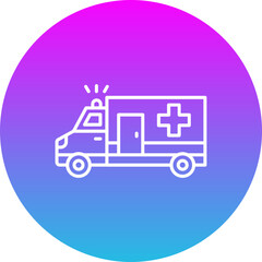 Ambulance Gradient Circle Line Inverted Icon