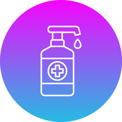 Hand Sanitizer Gradient Circle Line Inverted Icon
