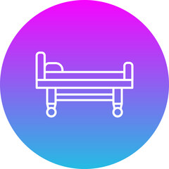 Bed Gradient Circle Line Inverted Icon