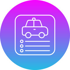 Car App Gradient Circle Line Inverted Icon