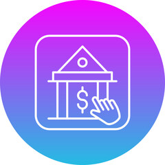 Mobile Banking Gradient Circle Line Inverted Icon