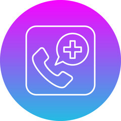 Call Log Gradient Circle Line Inverted Icon