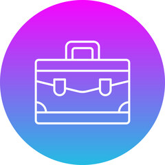Briefcase Gradient Circle Line Inverted Icon