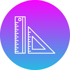 Ruler Gradient Circle Line Inverted Icon