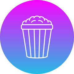 Popcorn Gradient Circle Line Inverted Icon
