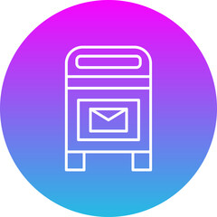 Mailbox Gradient Circle Line Inverted Icon