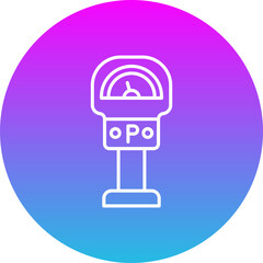 Parking Meter Gradient Circle Line Inverted Icon