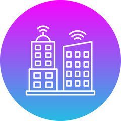 Fototapeta premium Smart City Gradient Circle Line Inverted Icon