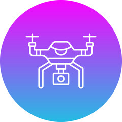 Obraz premium Smart Drone Gradient Circle Line Inverted Icon