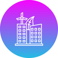 Green City Gradient Circle Line Inverted Icon