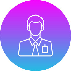 Employee Gradient Circle Line Inverted Icon