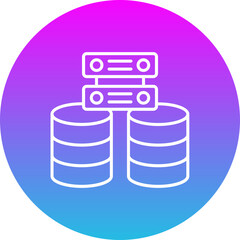 Database Gradient Circle Line Inverted Icon