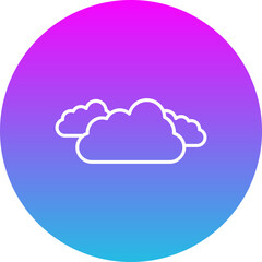 Clouds Gradient Circle Line Inverted Icon