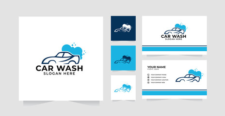 Fototapeta na wymiar Car wash logo design Template Logo