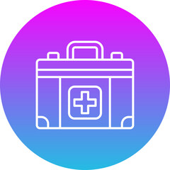 First Aid Kit Gradient Circle Line Inverted Icon