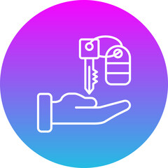 Valet Parking Gradient Circle Line Inverted Icon