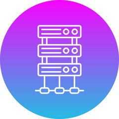 Server Gradient Circle Line Inverted Icon