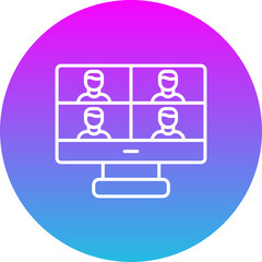 Online Meeting Gradient Circle Line Inverted Icon © Maan Icons
