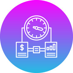 Time Management Gradient Circle Line Inverted Icon