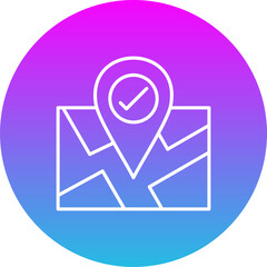 Correct Location Gradient Circle Line Inverted Icon