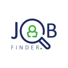 Job Finder Icon Logo, Job Searching Logo Isolated on white background 