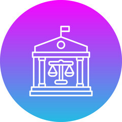 Court Gradient Circle Line Inverted Icon