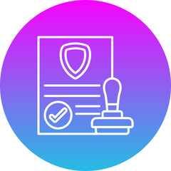 Obraz premium Approval Gradient Circle Line Inverted Icon