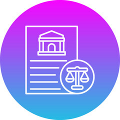 Legal Gradient Circle Line Inverted Icon