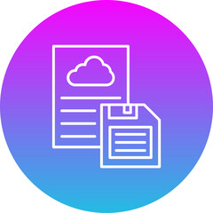 Save File Gradient Circle Line Inverted Icon