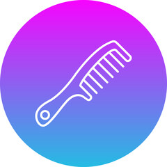 Hair Comb Gradient Circle Line Inverted Icon