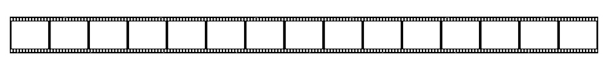 35mm film strip vector design with 15 frames on white background. Black film reel symbol illustration to use in photography, television, cinema, travel, photo frame.
