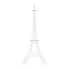 Fototapeta na wymiar Isolated sketch of Eiffel tower landmark Vector