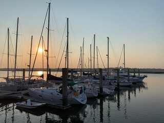 marina at sunset