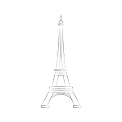 Isolated sketch of Eiffel tower landmark Vector