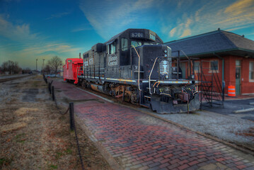 Fototapeta na wymiar Illinois Central NO 8701 Old Illinois Passenger Depot Railroad Museum 121 S. Illinois Avenue Carbondale IL Photo taken on February 3, 2021