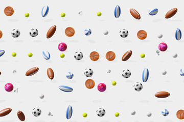 様々なスポーツ競技のボール　　

